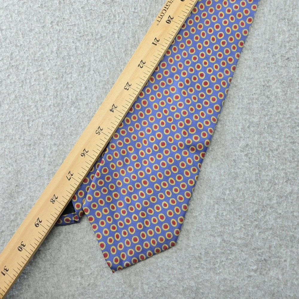J.CREW Tie Mens One Size Purple‎ Geometric 100% Silk Jacquard Necktie USA
